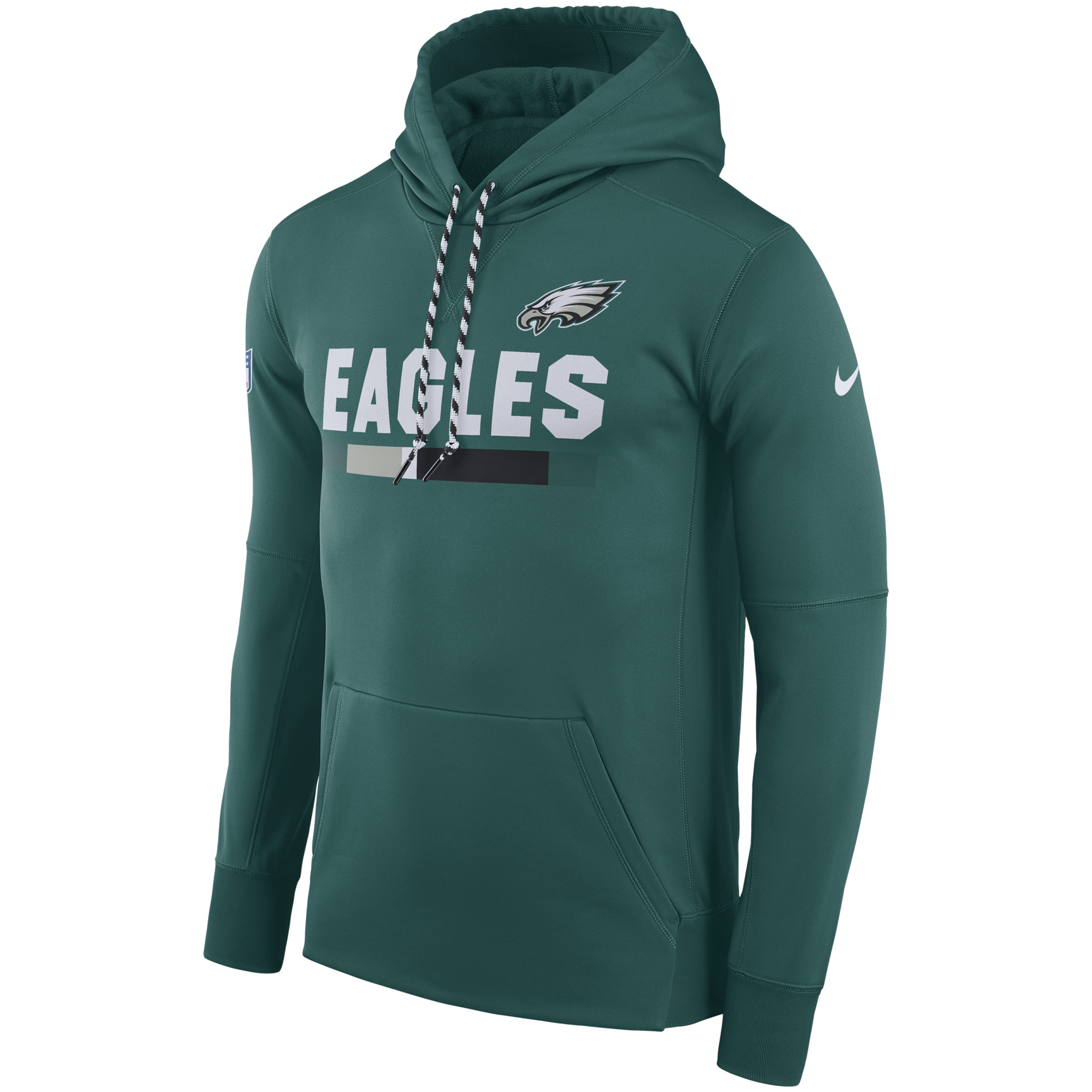 NFL Men Philadelphia Eagles Nike Green Sideline ThermaFit Performance PO Hoodie->detroit lions->NFL Jersey